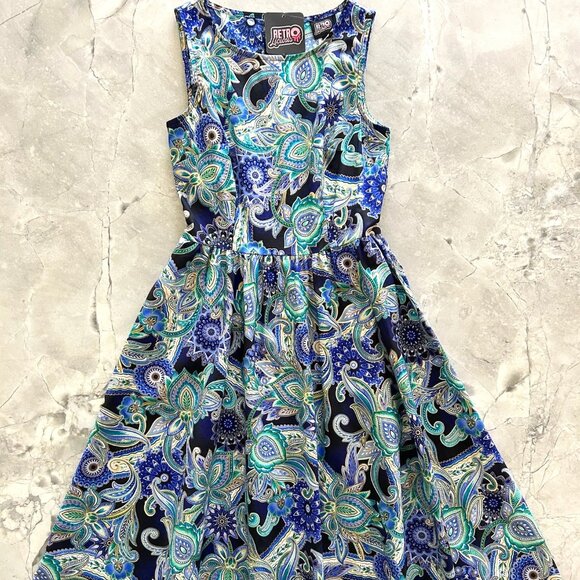 Retrolicious Deco Floral Midi Dress - Picture 1 of 3